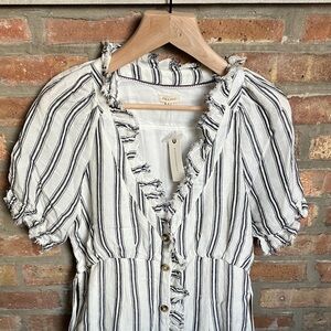 Anthropologie Pilcro Ruffle-Collar Buttondown Dress